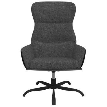 vidaXL Πολυθρόνα Relax Σκούρο Γκρι Υφασμάτινη με Υποπόδιο 70x77x94cm 1 τεμ.