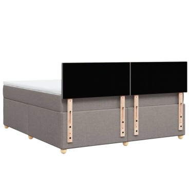 vidaXL Κρεβάτι Boxspring με Στρώμα Taupe 180x200 εκ. Υφασμάτινο