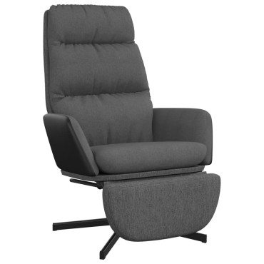 vidaXL Πολυθρόνα Relax Σκούρο Γκρι Υφασμάτινη με Υποπόδιο 70x77x98cm 1 τεμ.