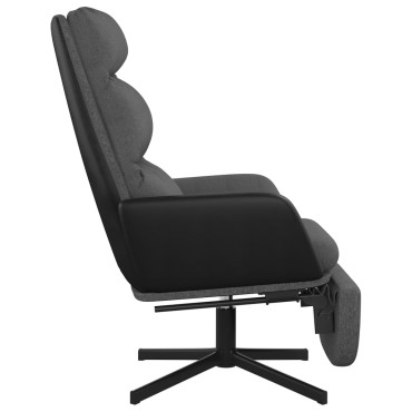 vidaXL Πολυθρόνα Relax Σκούρο Γκρι Υφασμάτινη με Υποπόδιο 70x77x98cm 1 τεμ.