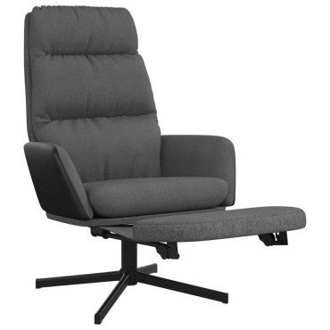vidaXL Πολυθρόνα Relax Σκούρο Γκρι Υφασμάτινη με Υποπόδιο 70x77x98cm 1 τεμ.