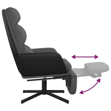 vidaXL Πολυθρόνα Relax Σκούρο Γκρι Υφασμάτινη με Υποπόδιο 70x77x98cm 1 τεμ.