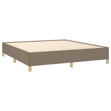 vidaXL Κρεβάτι Boxspring με Στρώμα Taupe 180x200 εκ. Υφασμάτινο