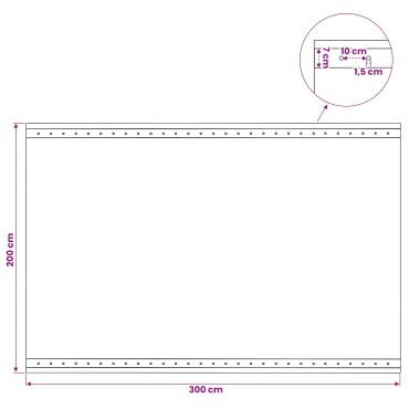 vidaXL Μουσαμάς με Ύφανση Leno Λευκός 2 x 3 μ. 260 γρ./μ²