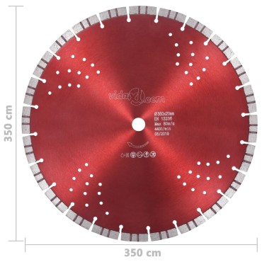 vidaXL Διαμαντόδισκος Κοπής Turbo με Οπές 350 χιλ. Ατσάλινος