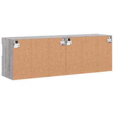 vidaXL Έπιπλα Τοίχου Τηλ. με LED 2 τεμ. Γκρι Sonoma 60x30x40cm