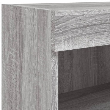 vidaXL Έπιπλα Τοίχου Τηλ. με LED 2 τεμ. Γκρι Sonoma 60x30x40cm