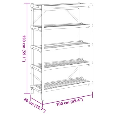 vidaXL Ραφιέρα 5 Επιπέδων 100x40x150cm από Μπαμπού