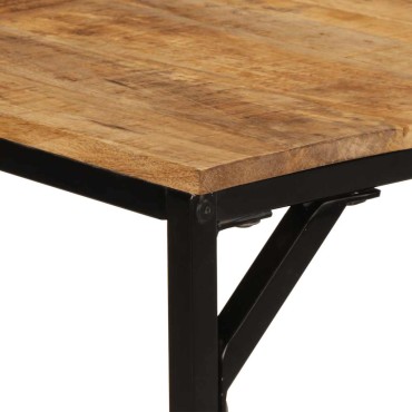 vidaXL Τραπεζαρία 140x70x75cm από Μασίφ Ακατέργαστο Ξύλο Μάνγκο 1 τεμ.
