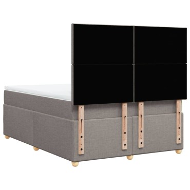 vidaXL Κρεβάτι Boxspring με Στρώμα Taupe 140x200 εκ. Υφασμάτινο
