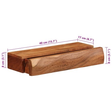 vidaXL Ράφια Τοίχου 2 τεμ. 40x17x8cm από Μασίφ Ξύλο Ακακίας