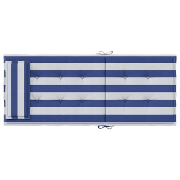 vidaXL Μαξιλάρια Καρέκλας με Πλάτη 4 τεμ. Μπλε&Λευκά Ριγέ Υφ. Oxford 120x50x3cm