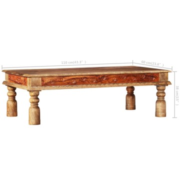 vidaXL Τραπεζάκι Σαλονιού 110x60x38cm Ξύλο Ακακίας/Μασίφ Ξύλο Μάνγκο 1 τεμ.