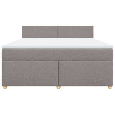 vidaXL Κρεβάτι Boxspring με Στρώμα Taupe 180x200 εκ. Υφασμάτινο
