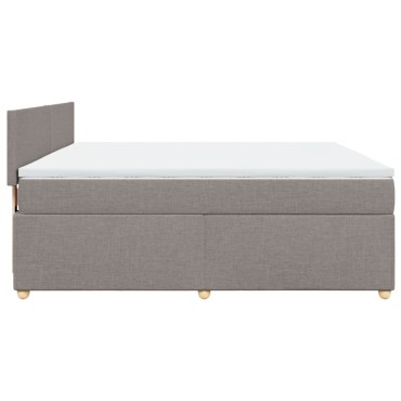 vidaXL Κρεβάτι Boxspring με Στρώμα Taupe 180x200 εκ. Υφασμάτινο
