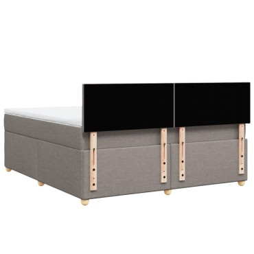 vidaXL Κρεβάτι Boxspring με Στρώμα Taupe 180x200 εκ. Υφασμάτινο