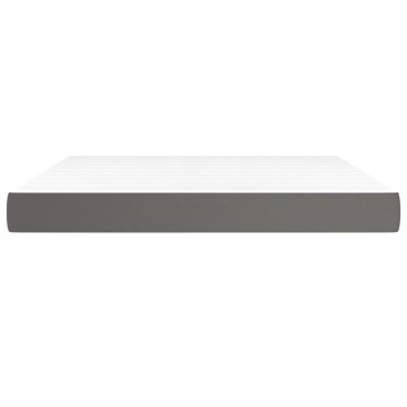 vidaXL Στρώμα με Pocket Springs Μεσαίας Σκληρότητας Γκρι 180x200x20cm Συνθετικό Δέρμα 1 τεμ. - Διπλό