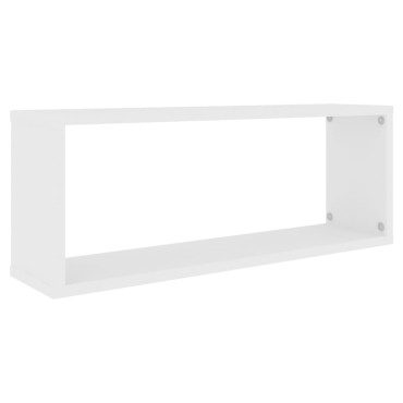 vidaXL Ράφια Κύβοι Τοίχου 2 τεμ. Λευκά 60x15x23cm από Επεξ. Ξύλο