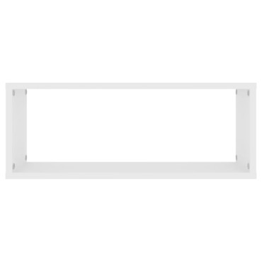 vidaXL Ράφια Κύβοι Τοίχου 2 τεμ. Λευκά 60x15x23cm από Επεξ. Ξύλο