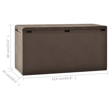 vidaXL Μπαούλο Αποθήκευσης Κήπου Καφέ 114x47x60cm 1 τεμ.