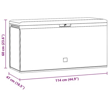 vidaXL Μπαούλο Αποθήκευσης Κήπου Καφέ 114x47x60cm 1 τεμ.