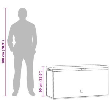 vidaXL Μπαούλο Αποθήκευσης Κήπου Καφέ 114x47x60cm 1 τεμ.
