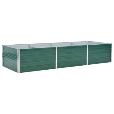 vidaXL Ζαρντινιέρα Υπερυψωμένη Γκρι 240x80x45 εκ. Γαλβανισμ. Χάλυβας