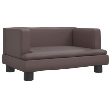 vidaXL Καναπές Παιδικός Καφέ 60x40x30cm από Συνθετικό Δέρμα 1 τεμ.