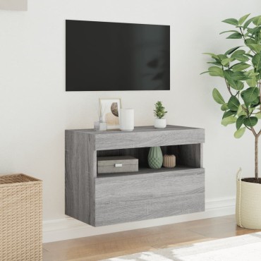 vidaXL Έπιπλο Τοίχου Τηλεόρασης με LED Γκρι Sonoma 60x30x40cm