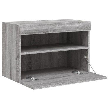vidaXL Έπιπλο Τοίχου Τηλεόρασης με LED Γκρι Sonoma 60x30x40cm