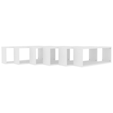 vidaXL Ράφια Κύβοι Τοίχου 6 τεμ. Λευκά 60x15x23cm από Επεξ. Ξύλο