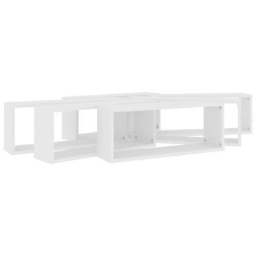 vidaXL Ράφια Κύβοι Τοίχου 6 τεμ. Λευκά 60x15x23cm από Επεξ. Ξύλο