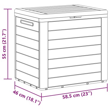 vidaXL Μπαούλο Αποθήκευσης Κήπου Ανθρακί 58,5x46x55cm απο Πολυπ/λένιο 1 τεμ.