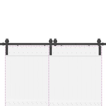 vidaXL Μηχανισμός Συρόμενης Μεσόπορτας Μαύρος 200 εκ. Ατσάλινος