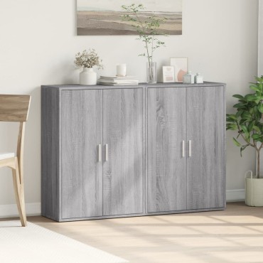vidaXL Βοηθητικά Ντουλάπια 2 τεμ. Γκρι Sonoma 60x31x84cm Επεξ. Ξύλο