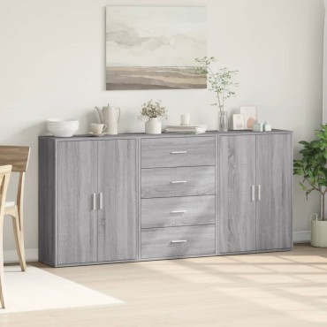 vidaXL Βοηθητικά Ντουλάπια 3 τεμ. Γκρι Sonoma 60x31x84cm Επεξ. Ξύλο
