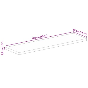 vidaXL Επιφάνεια Τραπεζιού Ορθογώνια 100x80x3,8cm Ανακυκλωμένο Ξύλο 1 τεμ.
