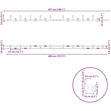 vidaXL Μηχανισμός Συρόμενης Μεσόπορτας Μαύρος 427 εκ. Ατσάλινος