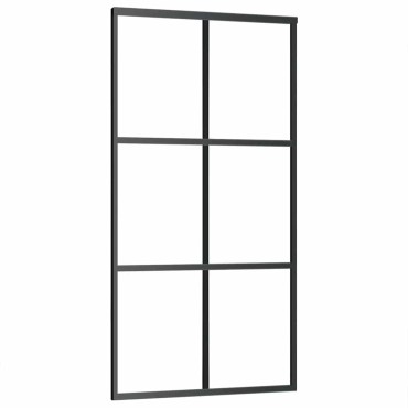 vidaXL Συρόμενη πόρτα με σετ υλικού 102x205 cm ESG Γυαλί&Αλουμίνιο