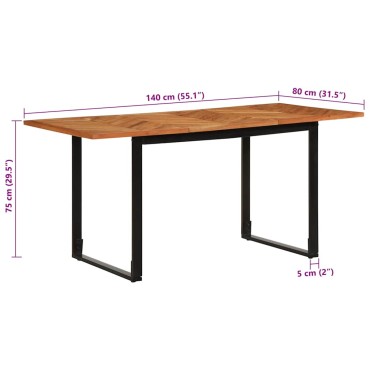 vidaXL Τραπεζαρία 160x80x75cm από Μασίφ Ξύλο Ακακίας 1 τεμ.