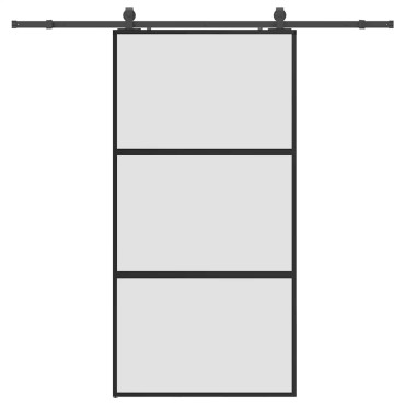 vidaXL Σετ συρόμενης πόρτας με υλικό μαύρο 102,5x205 cm