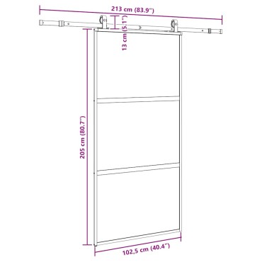 vidaXL Σετ συρόμενης πόρτας με υλικό μαύρο 102,5x205 cm