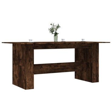 vidaXL Τραπεζαρία Καπνιστή Δρυς 180x90x76cm Επεξεργασμένο Ξύλο 1 τεμ.