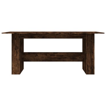 vidaXL Τραπεζαρία Καπνιστή Δρυς 180x90x76cm Επεξεργασμένο Ξύλο 1 τεμ.