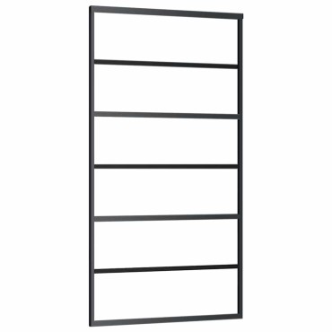 vidaXL Συρόμενη πόρτα με σετ υλικού 102x205 cm ESG Γυαλί&Αλουμίνιο