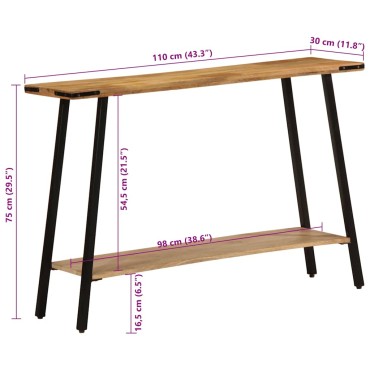 vidaXL Τραπέζι Κονσόλα 110x30x75cm από Μασίφ Ξύλο Μάνγκο 1 τεμ.