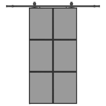 vidaXL Σετ συρόμενης πόρτας με υλικό μαύρο 102,5x205 cm