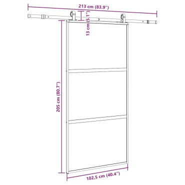 vidaXL Σετ συρόμενης πόρτας με υλικό μαύρο 102,5x205 cm