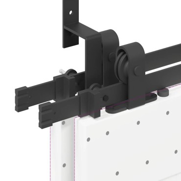 vidaXL Μηχανισμός Συρόμενης Μεσόπορτας Μαύρος 400 εκ. Ατσάλινος