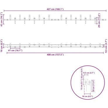 vidaXL Μηχανισμός Συρόμενης Μεσόπορτας Μαύρος 427 εκ. Ατσάλινος